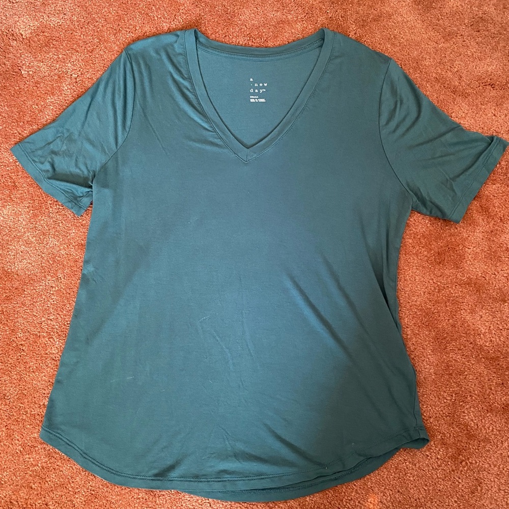 A New Day Short Sleeve V Neck T Shirt